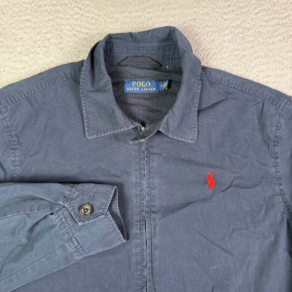 Polo Ralph Lauren Bi-Swing Jacket Mens M Navy Harrington Full Zip Chin Strap